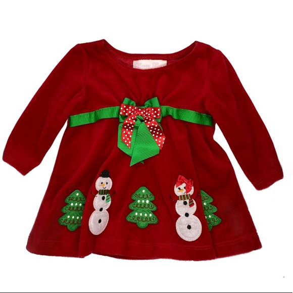 infant red christmas dress